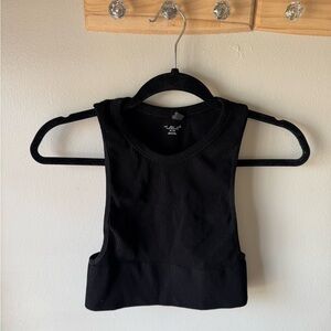 Out From Under Black Ribbed Crop Top